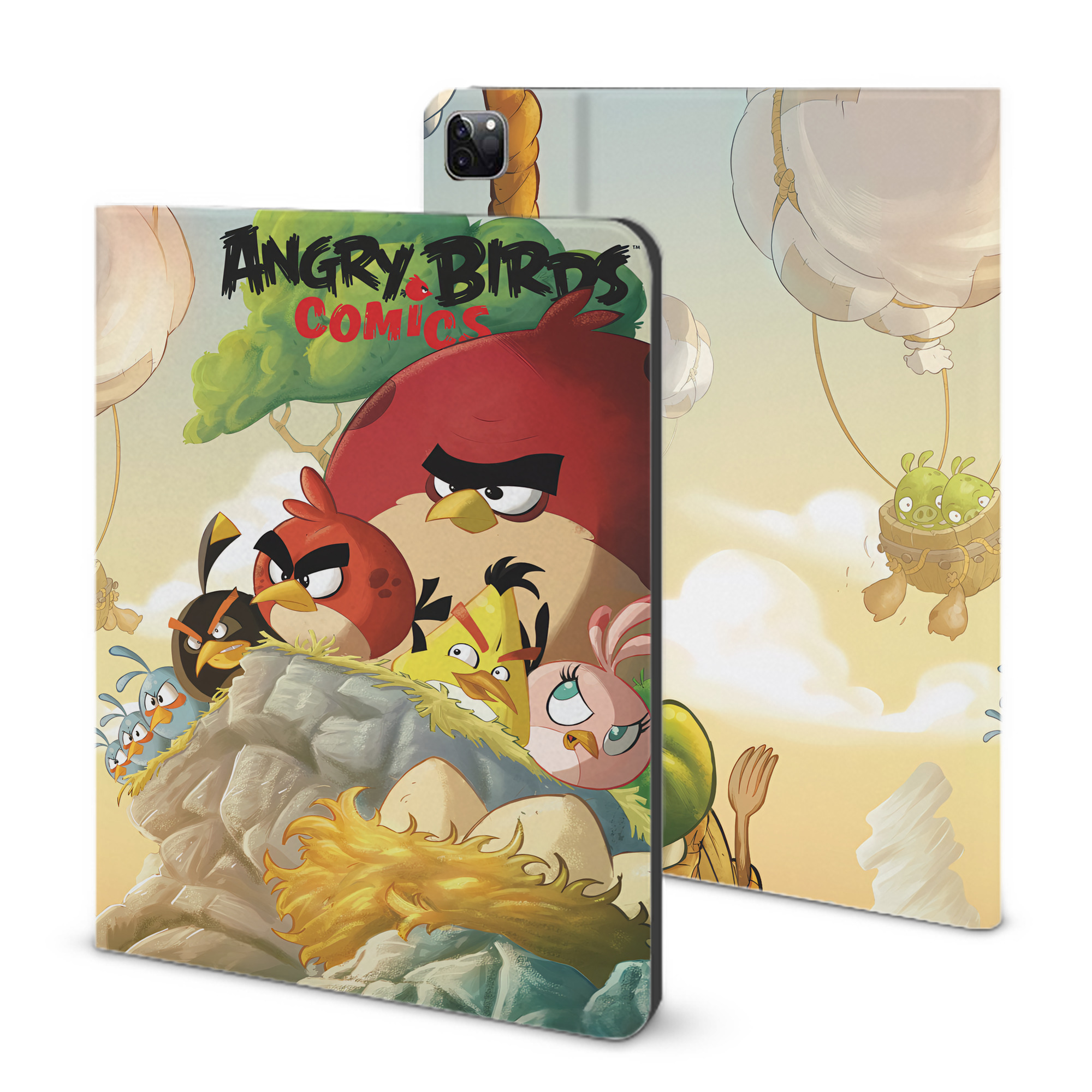 （画像用） Angry Birds アングリーバード IPad ケース ブック型 PUレザー TPU 耐衝撃 軽量 薄型 ペン収納なし 全面保護 IPad 各モデル対応